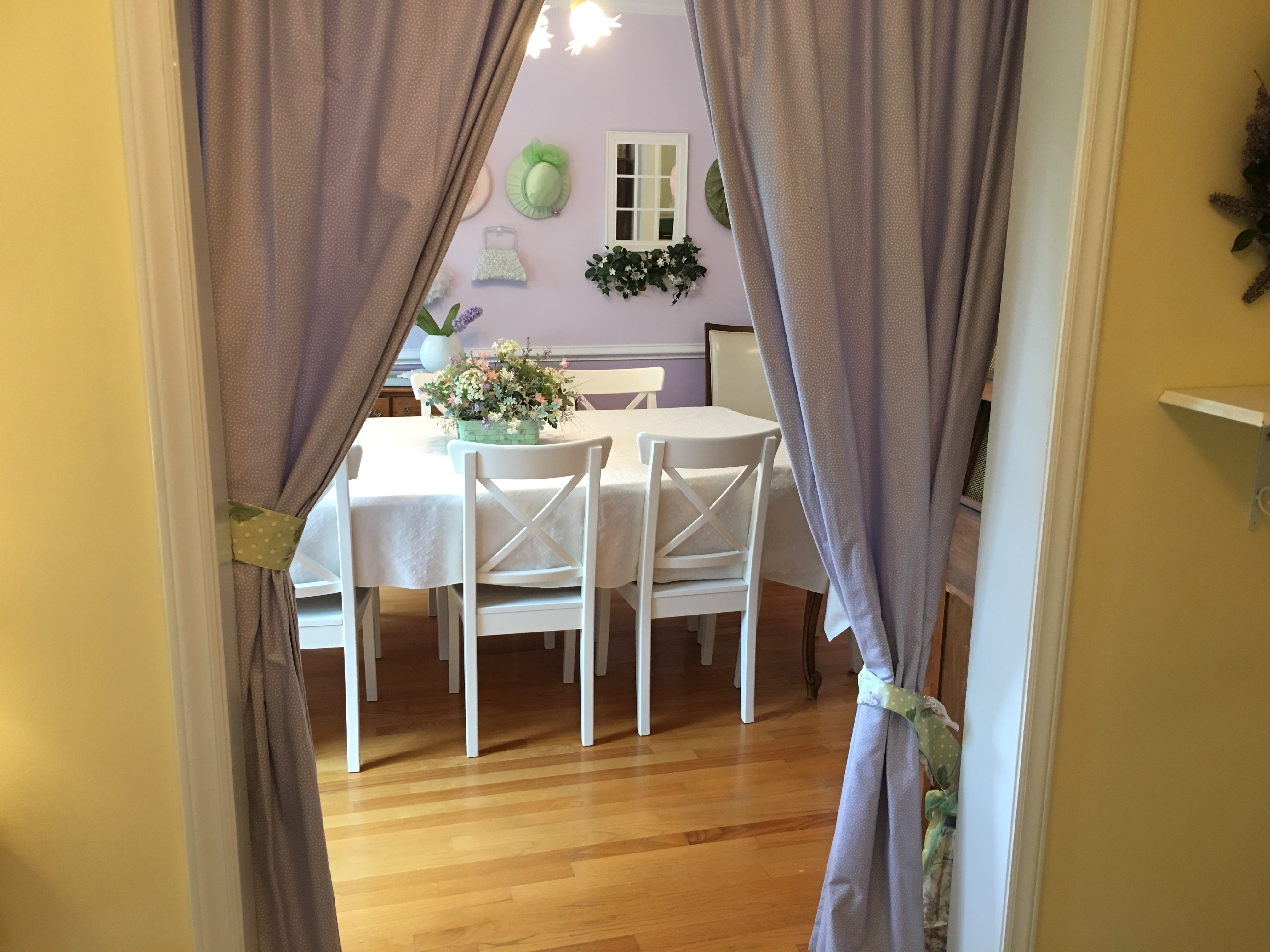 Peek into the Purple Dining room from the foyer